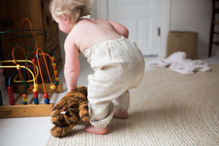 Halter Jumpsuit - Flax Stripe