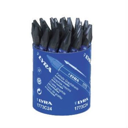 Large Graphite Crayons Water Soluble - cup of 24 assorted