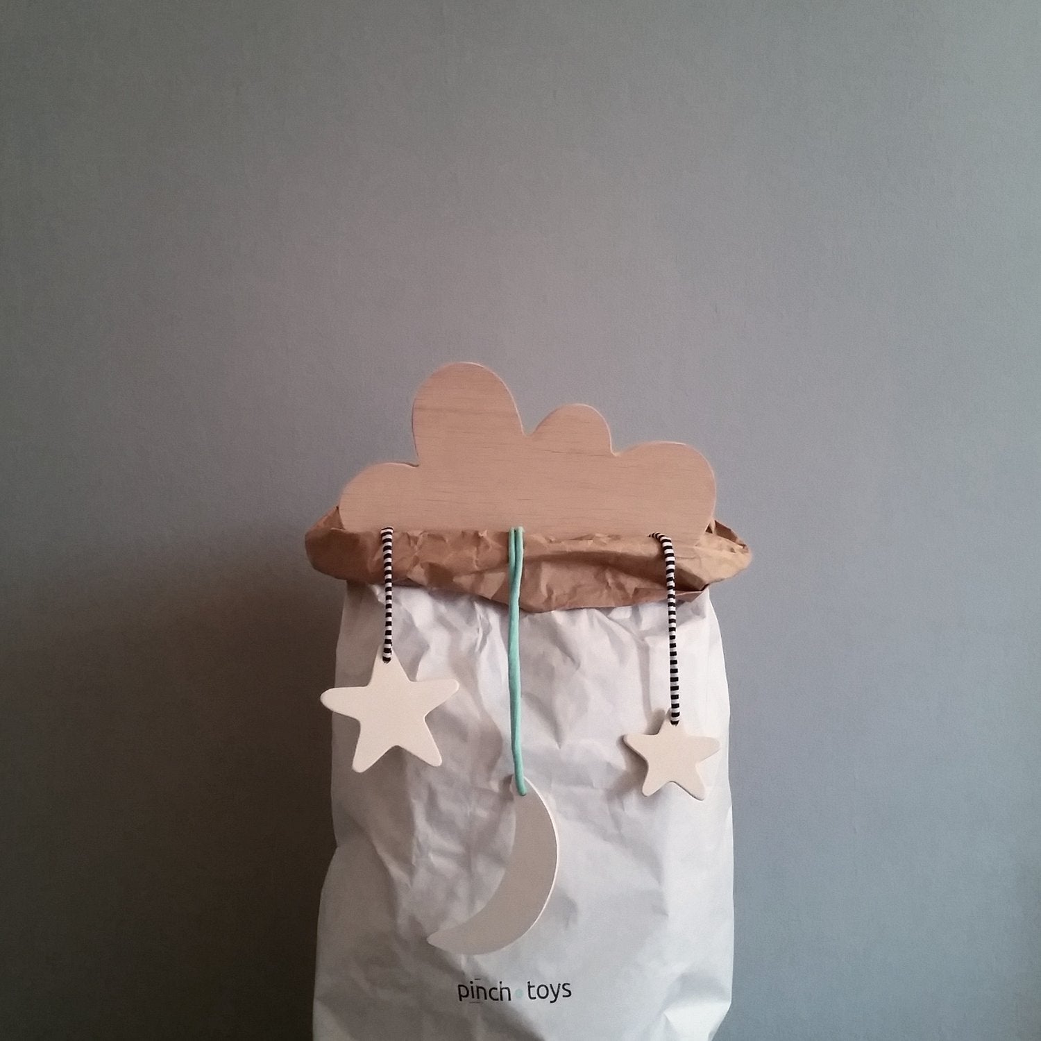 Pinch Toys wooden mobile with cloud stars and moon