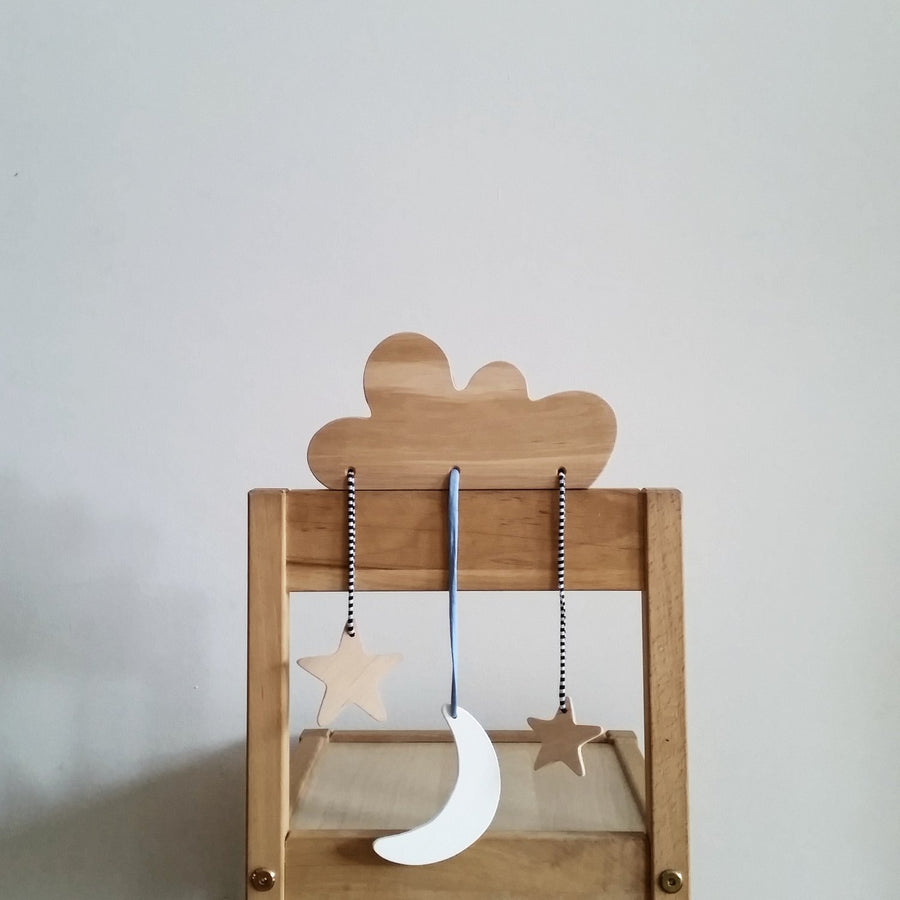 Pinch Toys wooden mobile with cloud stars and moon